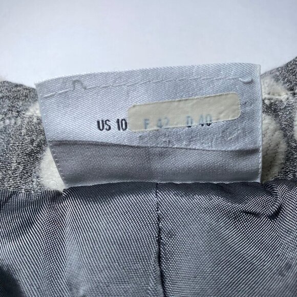 AKRIS PUNTO Grey & Ivory Polka Dot Wool Blend Blazer Size US 10 - Picture 5 of 11